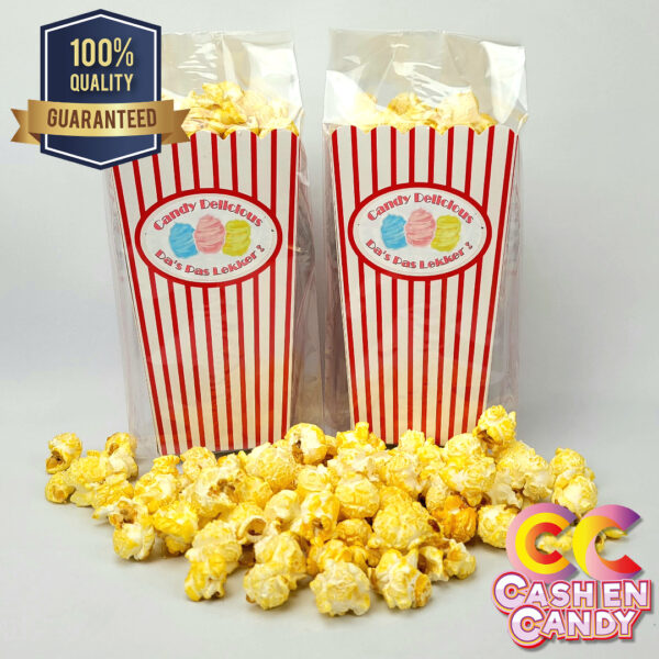 Popcorn Tube Zoet Verpakt Cash en Candy