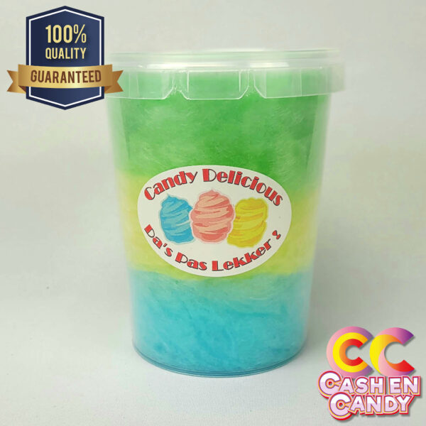 Suikerspin Blauw Geel Groen 05 Liter Cash en Candy