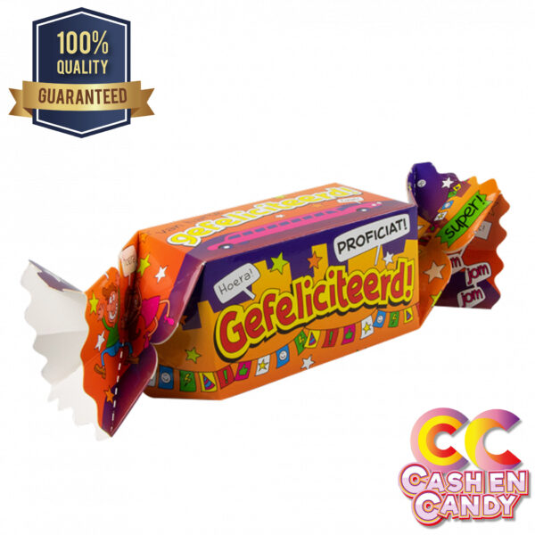 Snoepverpakking Gefeliciteerd Cash en Candy